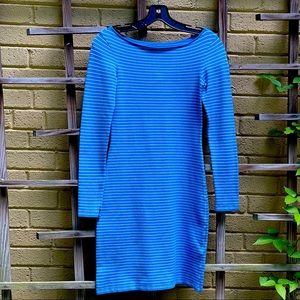 Ralph Lauren Blue Silk Blend Striped Dress XS/S